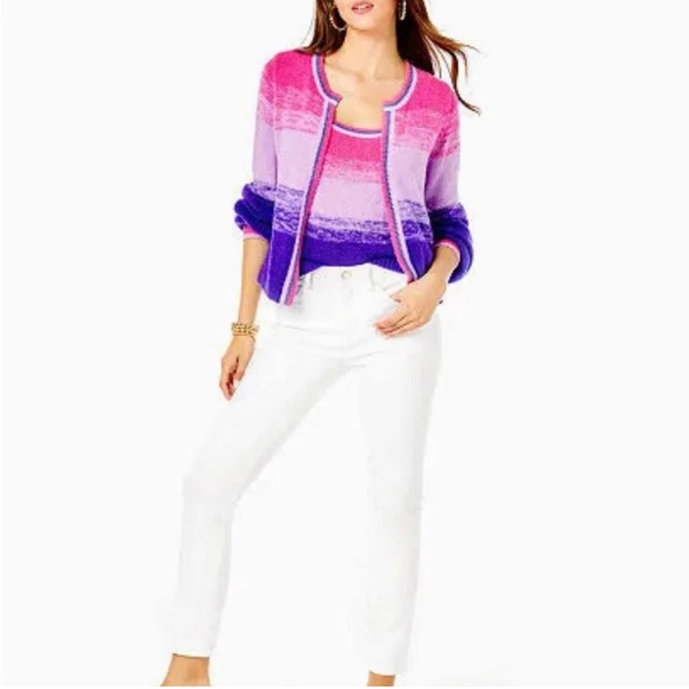 Lilly Pulitzer cardigan set.